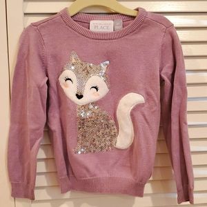 Children's Place Fox sequined sweater toddler girl